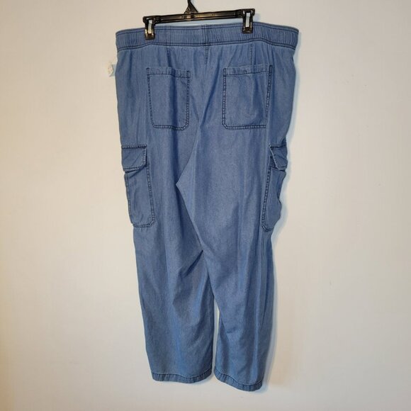 NWT Lucky Brand Wide Leg Cargo Pants Jeans with Tie Waist Size XL - Picture 5 of 10
